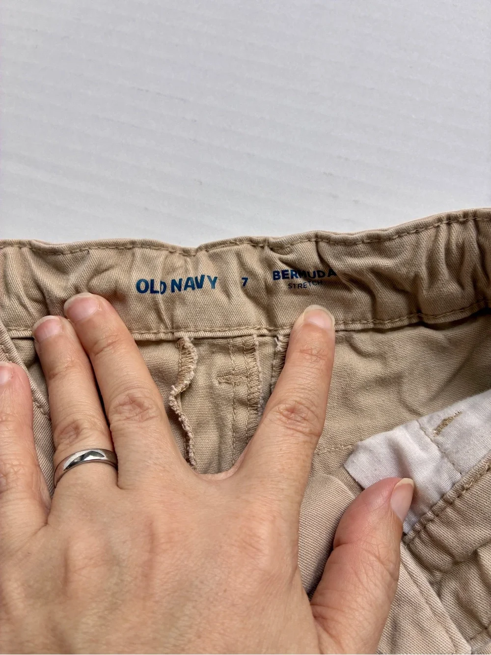 Old Navy Khaki Bermuda Shorts – Classic Tan